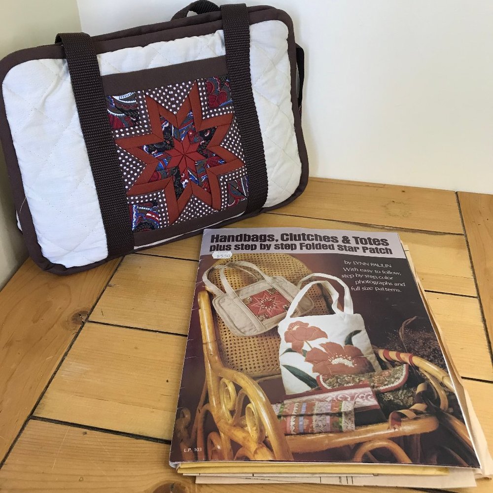 Starburst Quilted Handbag Hand Made Patchwork Organizer Purse + Sewing Pattern